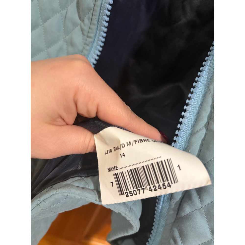 Barbour Quilted Vest Blue Diamond Quilt Zip Pockets Women’s US 10 UK 14 - Picture 4 of 11